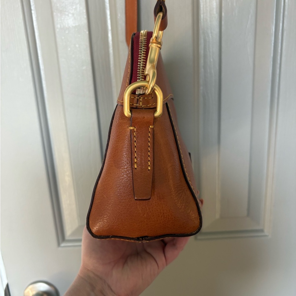 Dooney & Bourke Florentine Cameron Crossbody Bag Brown Leather - Picture 8 of 11